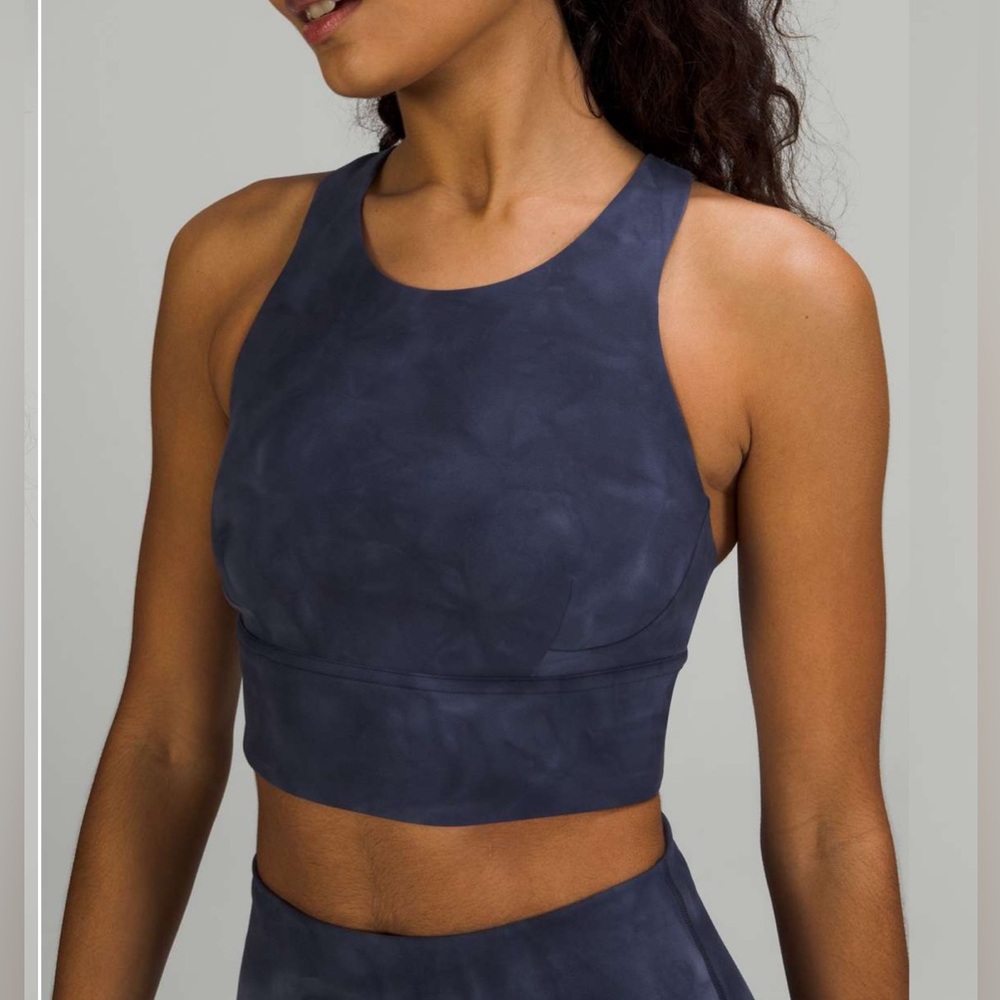 Lululemon Wunder Train Longline Bra Diamond Dye Naval Blue